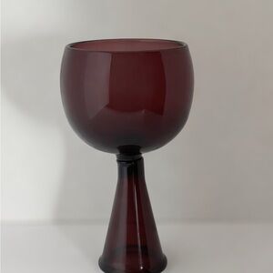 Vintage MCM Amethyst Plum Glass Hurricane Candle Holder – Pedestal Base